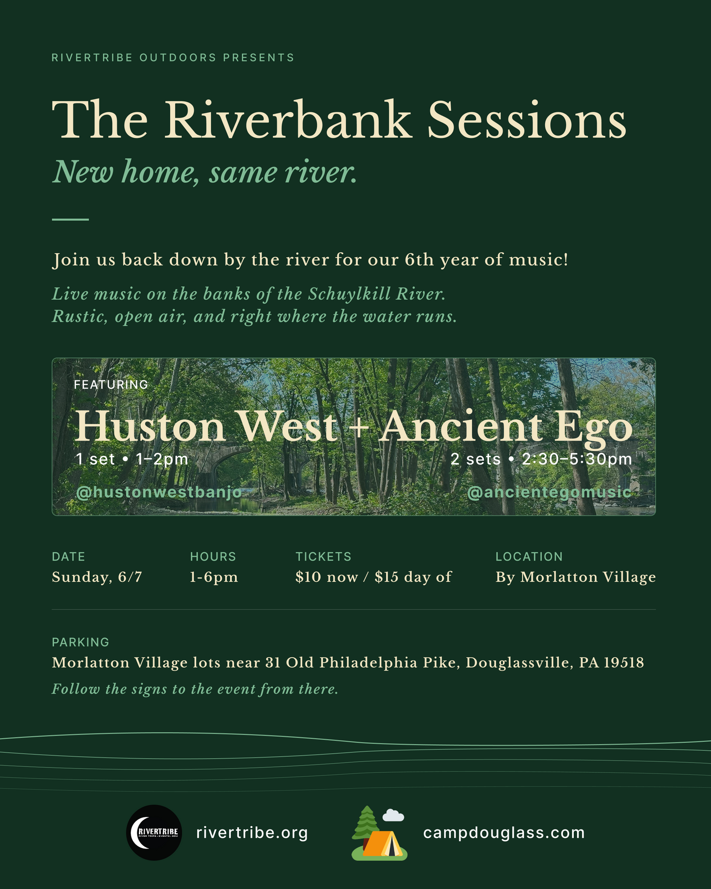 Rivertribe Outdoors Presents Huston West & Ancient Ego